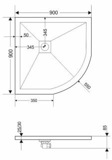 Душевой поддон Grossman Strong GR-S19090 90x90см белый